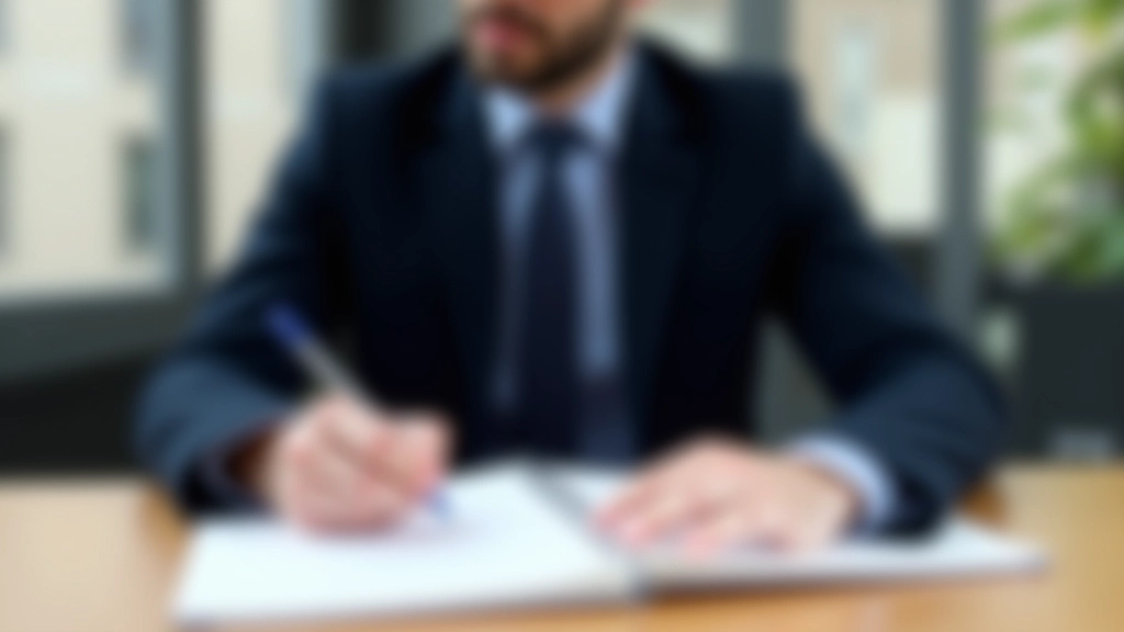 Persona che scrive appunti su un taccuino durante una riunione professionale, tavolo da conferenza, luce naturale