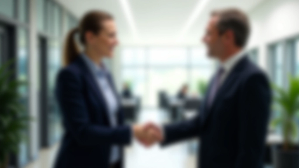 Due professionisti si stringono la mano in segno di accordo raggiunto durante una riunione formale